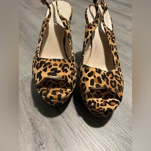 Leopard print wedges
